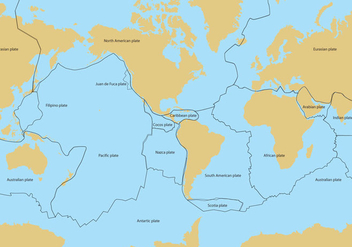 Tectonic Plates Map Vector - vector gratuit #297953 