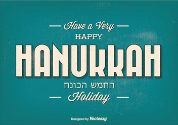 Happy Hanukkah Typographic Illustration - vector gratuit #301503 