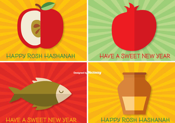 Rosh Hashanah Label Set - vector gratuit #302163 