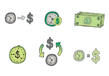 Free Time is Money Vector Series - vector #302583 gratis