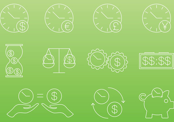 Time Is Money Icons - vector gratuit #303033 