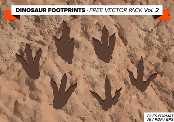 Dinosaur Footprints Free Vector Pack Vol. 2 - Free vector #303813