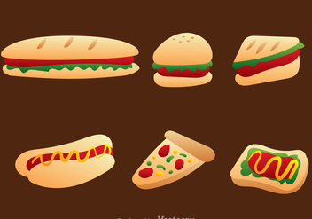 Fast Food Icon Vector Set - бесплатный vector #304173