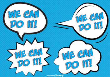 Comic Style '' We Can Do It'' Labels - Free vector #304423