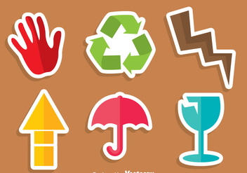 Fragile Colorful Sticker - Free vector #305013