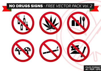 No Drugs Signs Free Vector Pack Vol. 2 - vector #305043 gratis