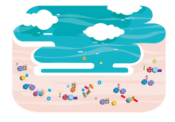 People From Above on Beach Vector - vector gratuit #305423 