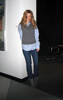 preppy sweater vest over a button down with jeans and boots in the gallery+sharp - image gratuit #314543 