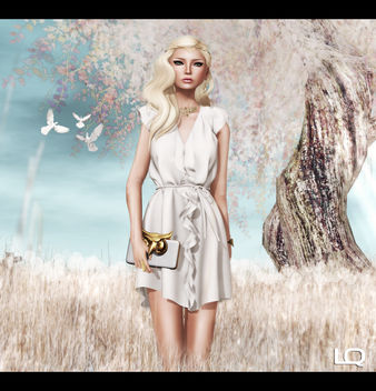 ISON - ruffle dress - (cream) for C88 and ISON Har - Ruby for Hair Fair 2013 - Free image #315663
