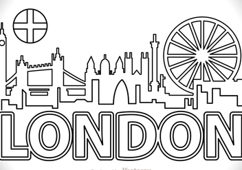 London City SCape Outline Vector - Free vector #317543