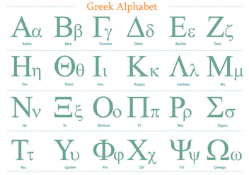 Green Greek Alphabet Vector Pack - бесплатный vector #317613