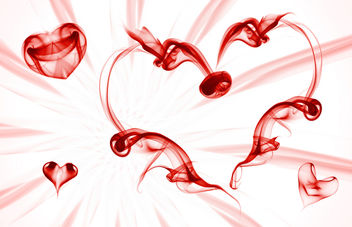Smoke Art - Hearts (red on white) - бесплатный image #318303