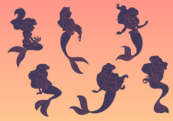 Mermaid silhouette vectors - Free vector #326573