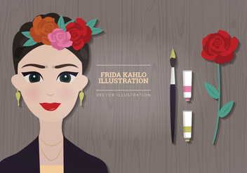 Frida Kahlo Vector Illustration - Free vector #327033