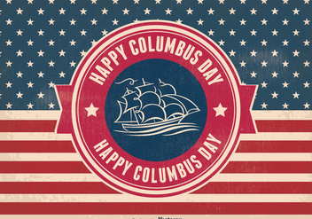 Columbus Day Retro Style Illustration - Free vector #327063