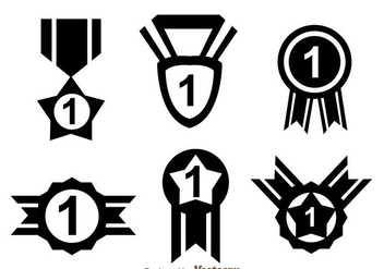 First Place Ribbon Black Icons - vector gratuit #327103 