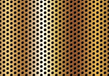 Free Circle Perforated Golden Metal Vector - Free vector #327563