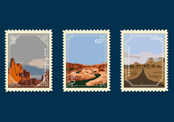 Vector Grand Canyon Postage Stamp - Kostenloses vector #327593
