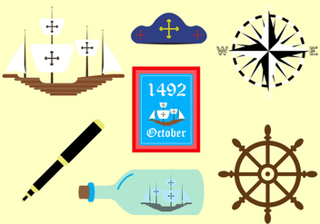 Vector Symbols of Columbus Day - vector gratuit #329403 