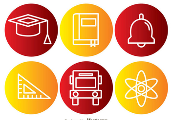 School Element Circle Icons - vector gratuit #329493 