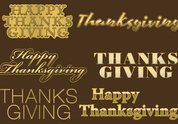 Thanksgiving Golden Titles - vector gratuit #330743 