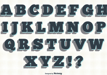 Retro Style Alphabet Set - vector gratuit #331203 
