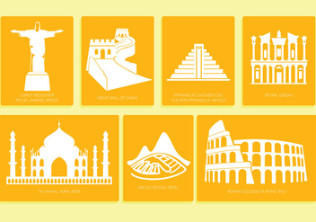 7 wonders of the world - Free vector #333873
