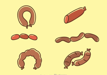 Sausage Cartoon Icons - Kostenloses vector #334393
