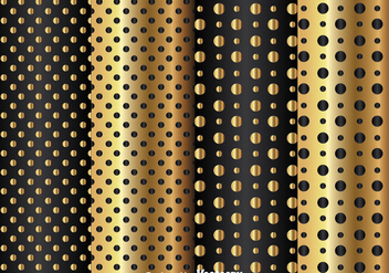 Gold And Black Dot Pattern - Free vector #334453