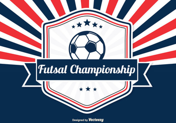 Futsal Championship Retro Illustration - бесплатный vector #334893