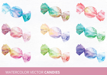 Watercolor Candies Vector Illustration - vector gratuit #335473 