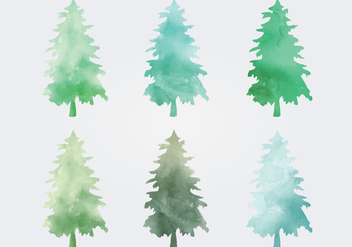 Watercolor Vector Trees - Free vector #336783
