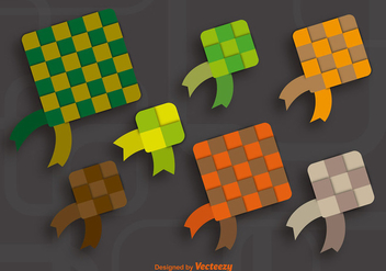 Colorful ketupat icons - vector gratuit #337153 
