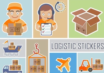 Delivery and Logistic Stickers - Kostenloses vector #339273