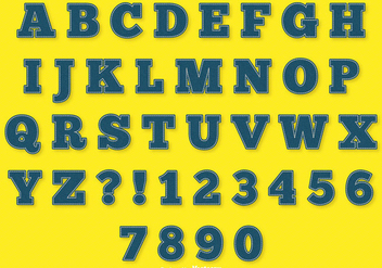 Blue Stitch Alphabet Set - vector #339423 gratis