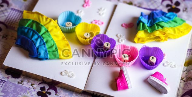 decorative still life with ribbons and hearts - image #342143 gratis