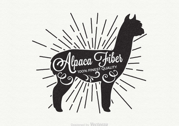 Free Alpaca Retro Vector Label - Free vector #342973