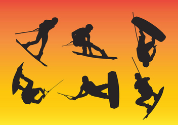Wakeboarding Silhouette Vector - Free vector #343023