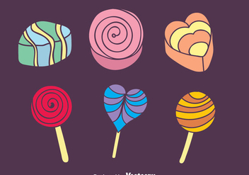 Colorful Candy And Cake Icons - Free vector #344303