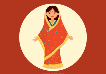 Free Indian Girl Vector - Free vector #344653