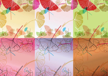 Colorful Ginkgo Background Vectors - Free vector #344873