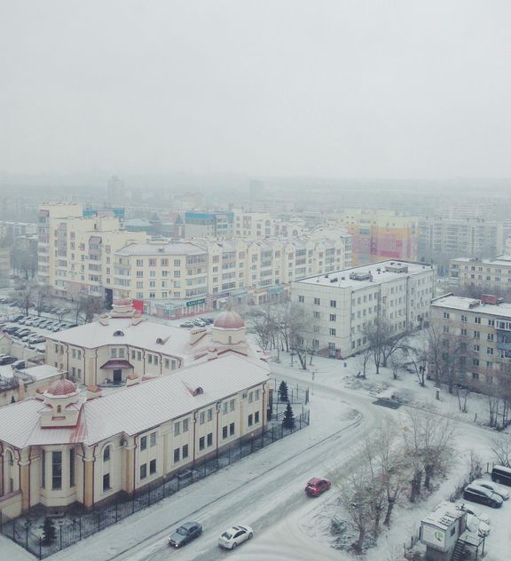 Aerial view on architecture of Chelyabinsk in winter - бесплатный image #345043