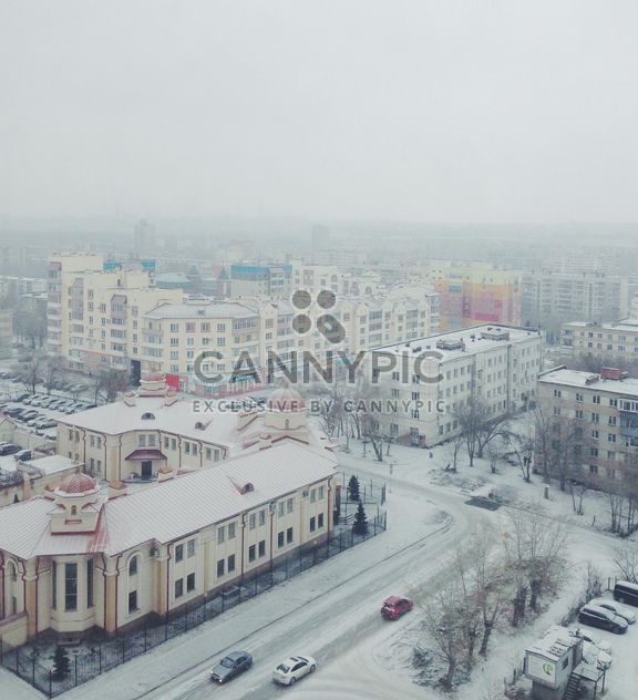 Aerial view on architecture of Chelyabinsk in winter - бесплатный image #345043