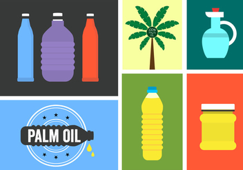 Vector Set of Palm Oil Icons - vector #345463 gratis