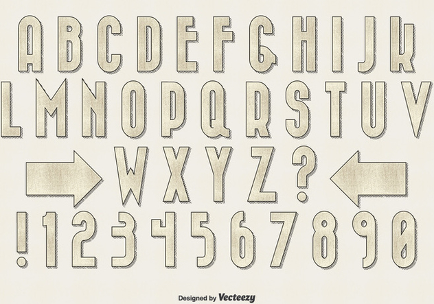 Retro Vintage Style Alphabet Set - vector gratuit #345713 