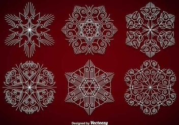 White elegant snowflakes - vector gratuit #346093 