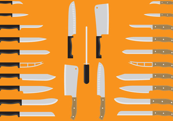 Plastic And Wood Handle Knives - vector gratuit #346323 