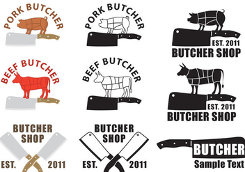 Butcher And Cleaver Logos - Free vector #346333