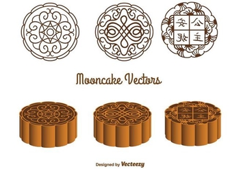 Ornate Mooncake Vectors - Free vector #346743