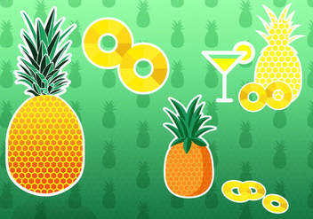 Pineapple Ananas Vectors - бесплатный vector #347113